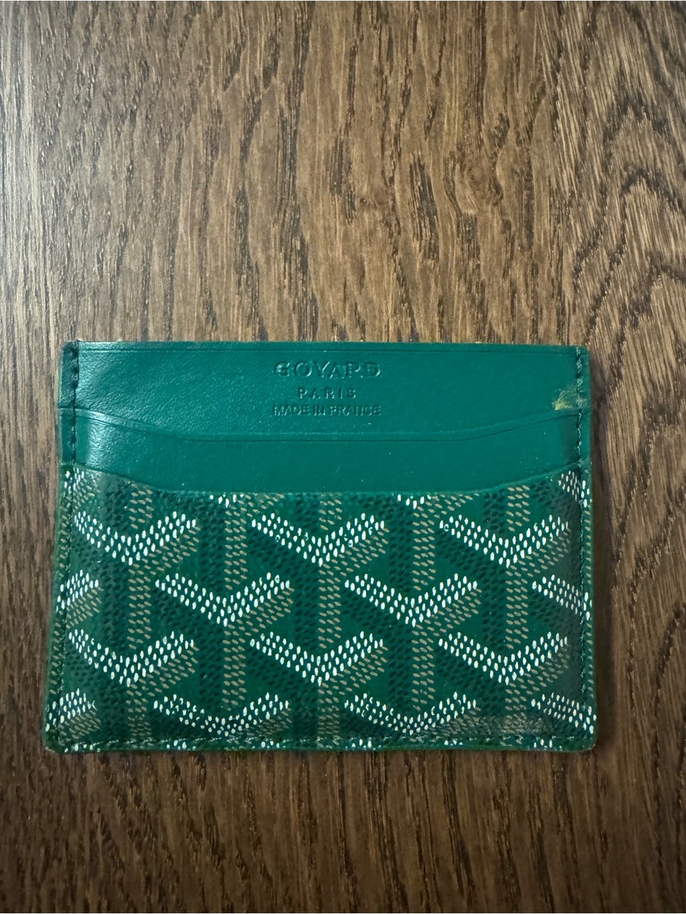 Goyard Teal Patterned Card Sleeve
